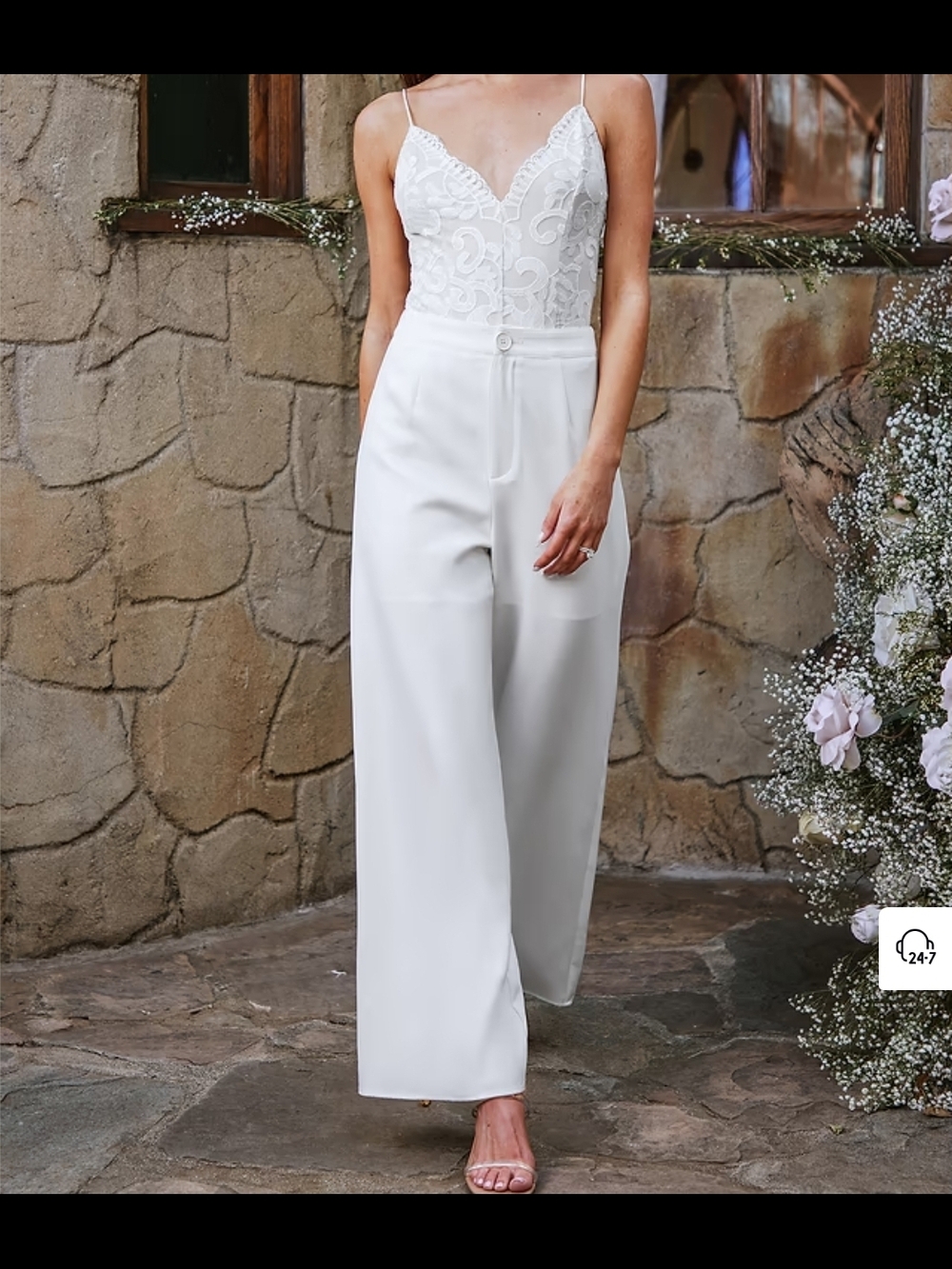 Elegant White Wide-Leg Pants